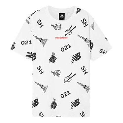 Tričko New Balance Printing Round-neck T-shirt Biela | AMT02372-WT