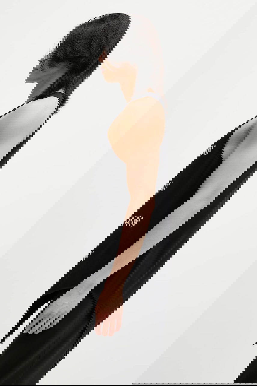 Tielko Rick Owens Rick Owens DRKSHDW Knitted Basketball Tank with Subhuman Inhuman Superhuman Champion Lettering Čierna | CM01E1678.CHJG, 1