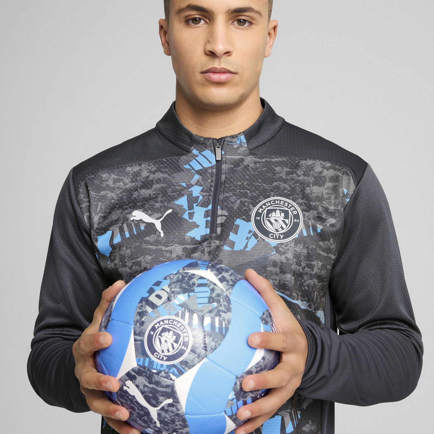 Tričko Puma Manchester City Pre-Match Quarter-Zip Top Čierna | 779156_74, 1