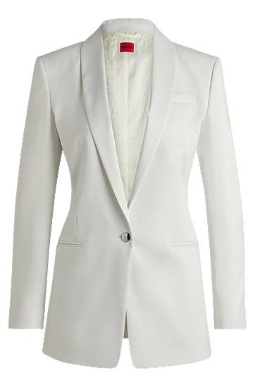 Bunda BOSS Shimmer Fabric Regular-Fit Blazer Biela | 50537759, 0