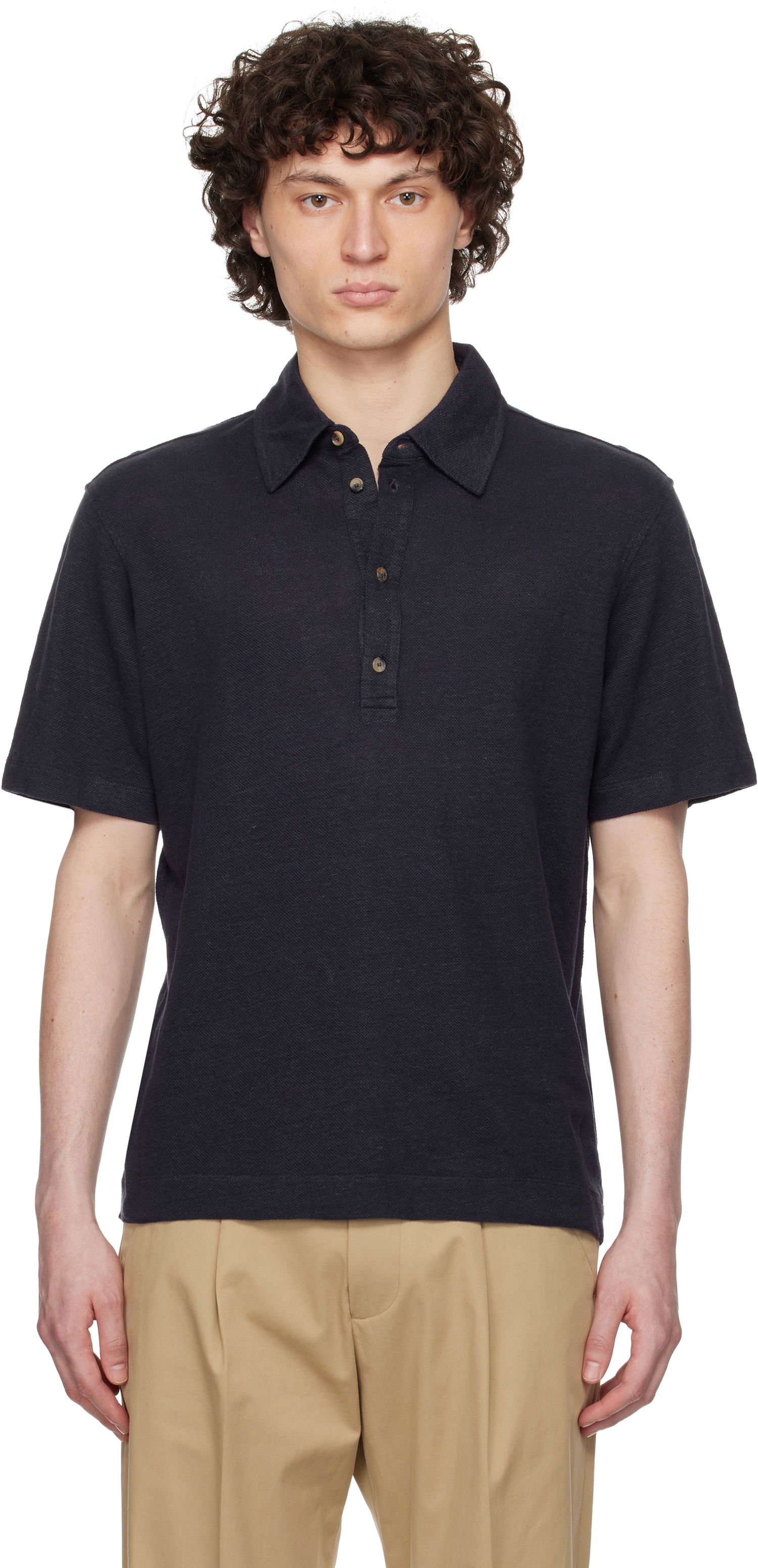 Polo tričko Paul Smith Paul Smith Linen Piqué Polo Čierna | M1R-446Z-P01764, 0