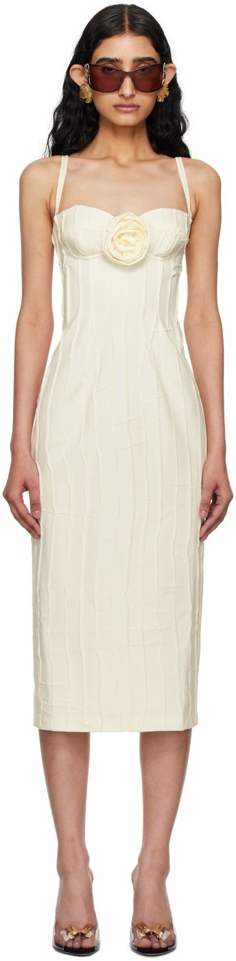 Šaty Blumarine Blumarine Floral Midi Dress Béžová | P444A122A, 0