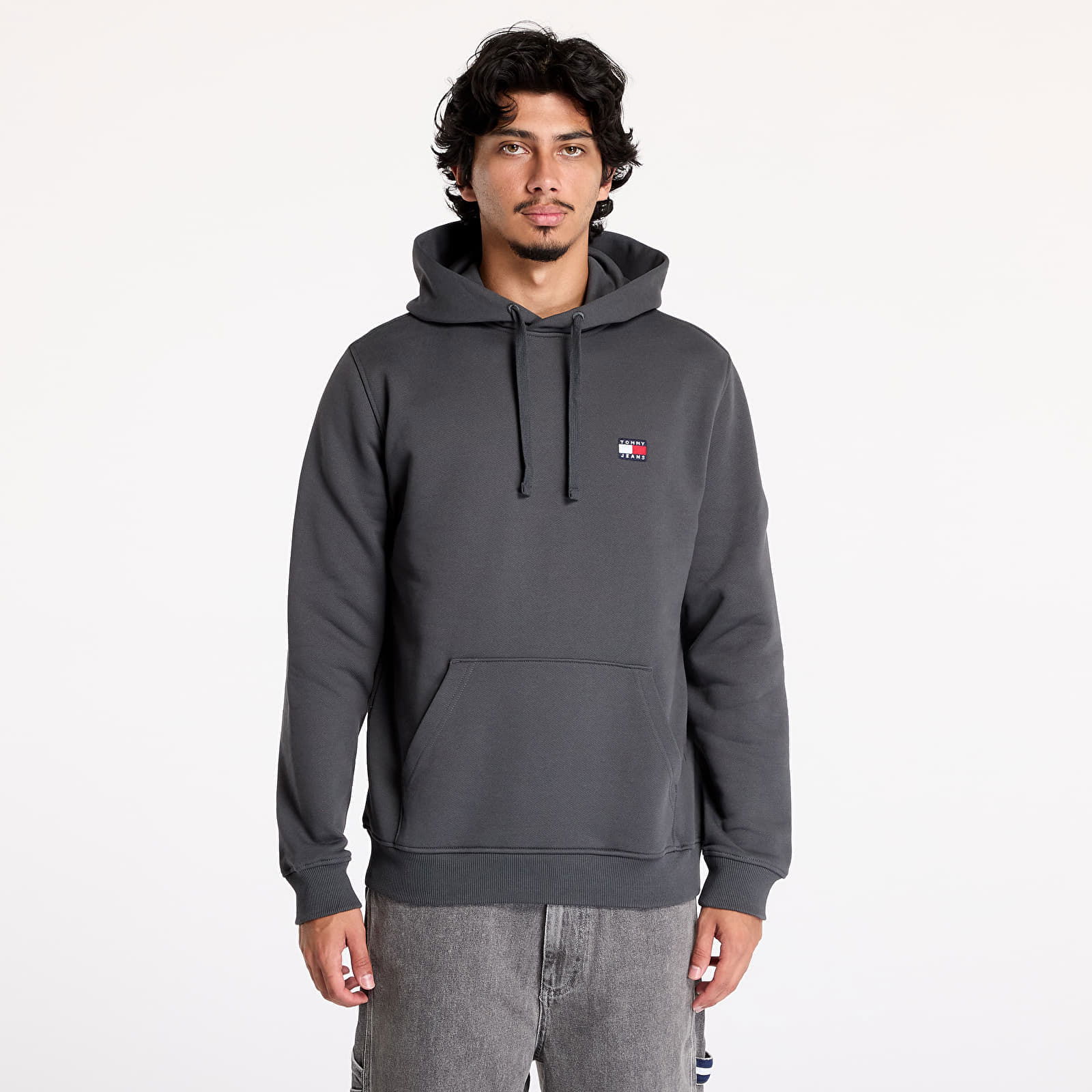 Regular Badge Hoodie New Charcoal