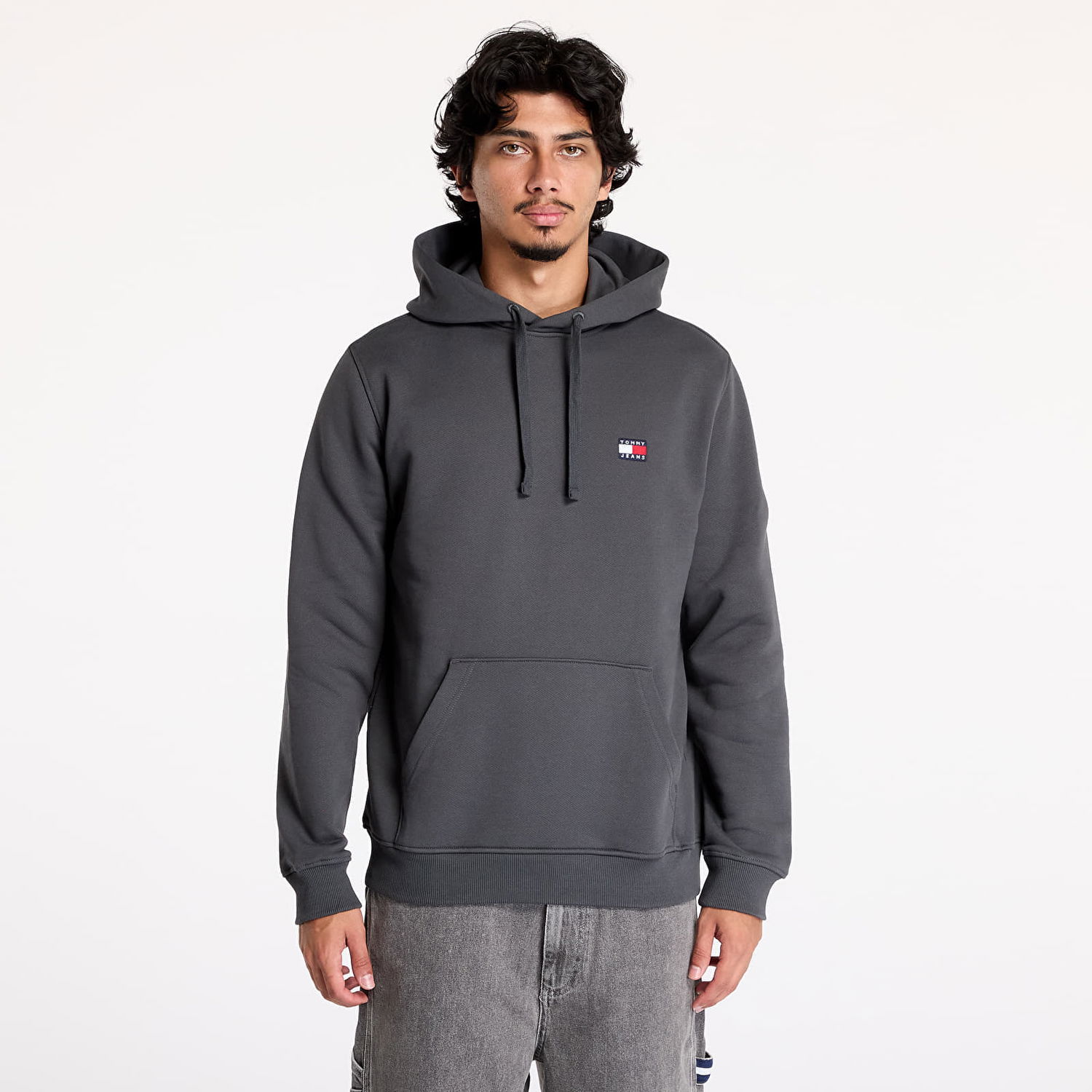 Mikina Tommy Hilfiger Regular Badge Hoodie New Charcoal Šedá | DM0DM17988 PUB, 0