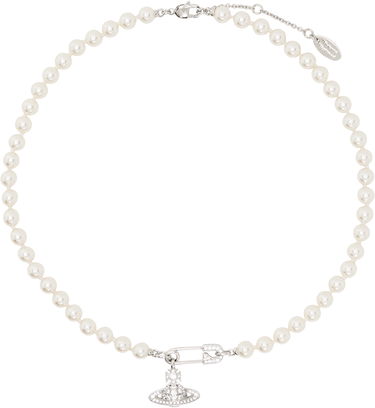 Náhrdelník Vivienne Westwood Pearl Necklace With Pendant Metalická | 63010072-02P147-IM, 3