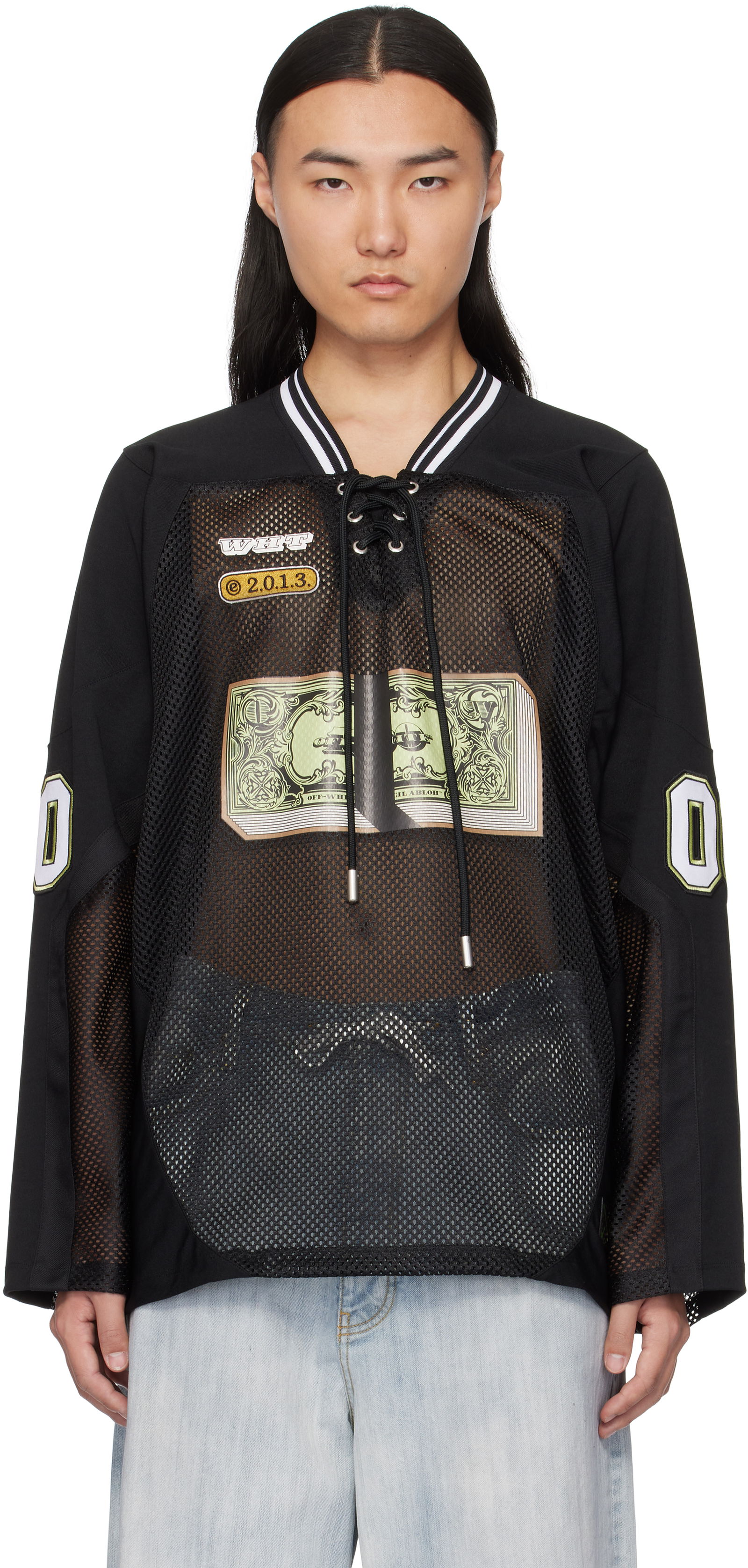 Banknote Mesh Hockey Long Sleeve T-Shirt