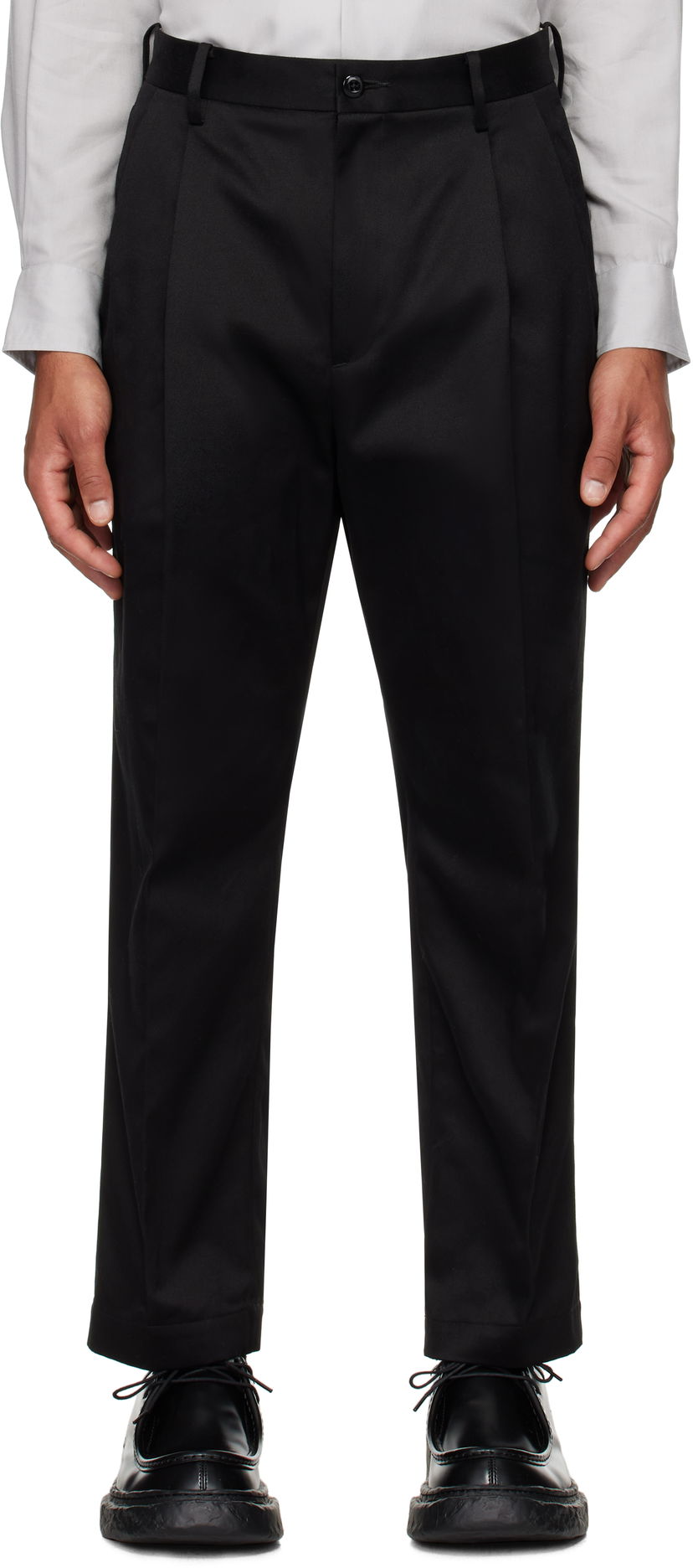 Nohavice WACKO MARIA Double Pleated Chino Trousers Čierna | 24FW-WMP-PT02