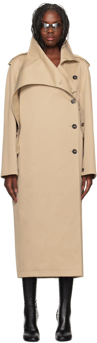 Trenčkot Courrèges Courrèges Long Oblique Trench Coat Béžová | 424CMA178CO0131, 0