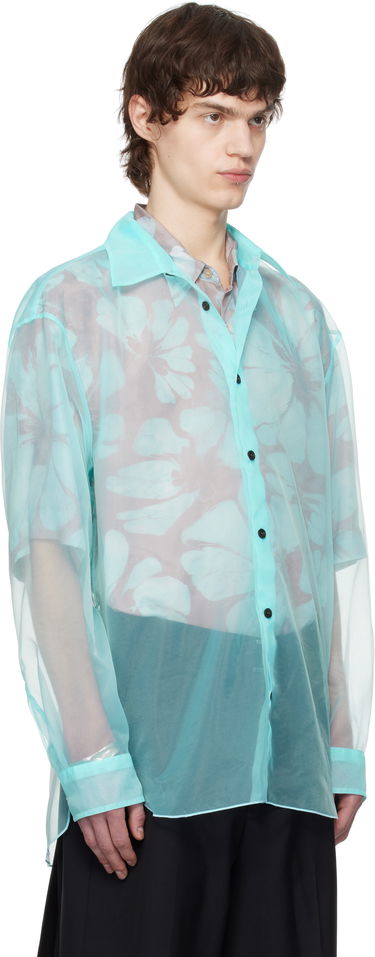 Košeľa Dries Van Noten Dries Van Noten Organza Floral-Print Shirt Tyrkysová | 251-020732-1501, 1