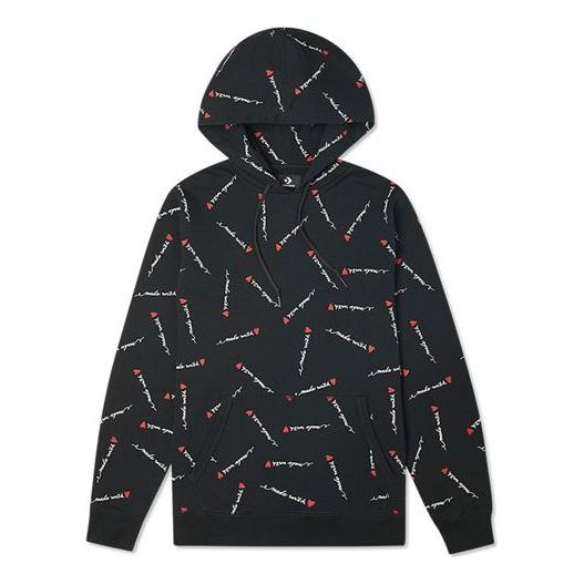 Mikina Converse Converse Love Pattern Full Print Hoodie Čierna | 10022411-A01