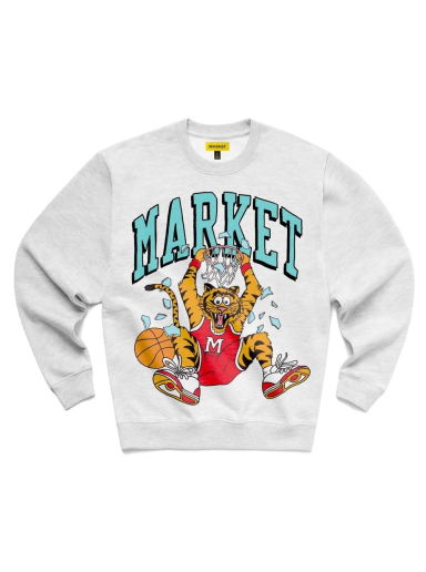 Mikina MARKET Dunking Cat Crewneck Sweatshirt Šedá | 396000076/0016