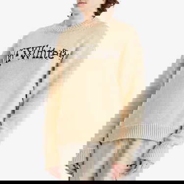 Sveter Off-White Off-White Big Bookish Chunky Knit Sweater Béžová | OMHE167S25KNI0016110, 2