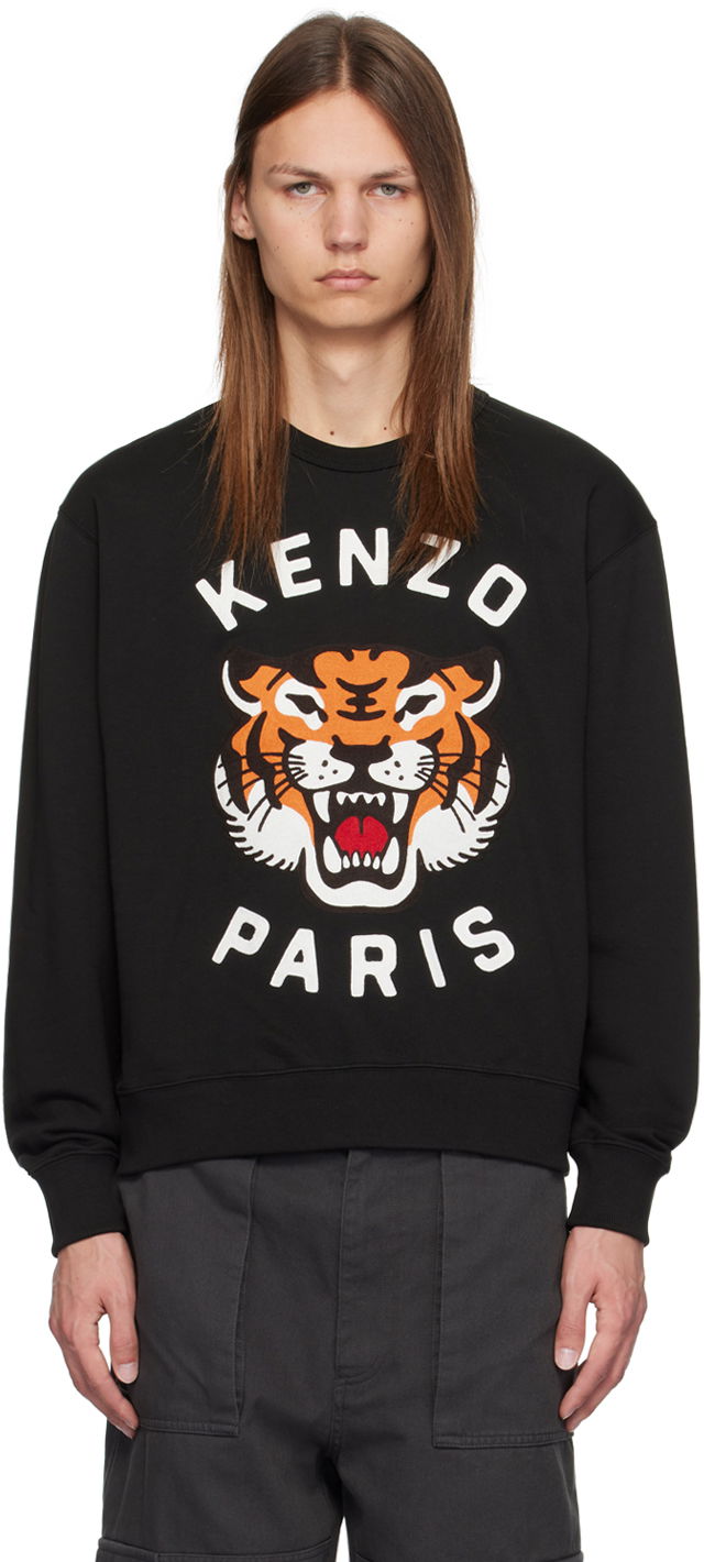 Mikina KENZO Black Paris Lucky Tiger Sweatshirt Čierna | FE68SW1064MF