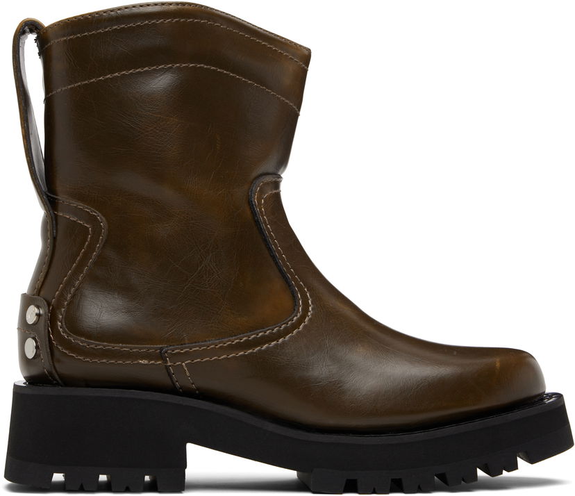 Tenisky a topánky GANNI Chunky-Sole Low Oleatex Boots Hnedá | S3024