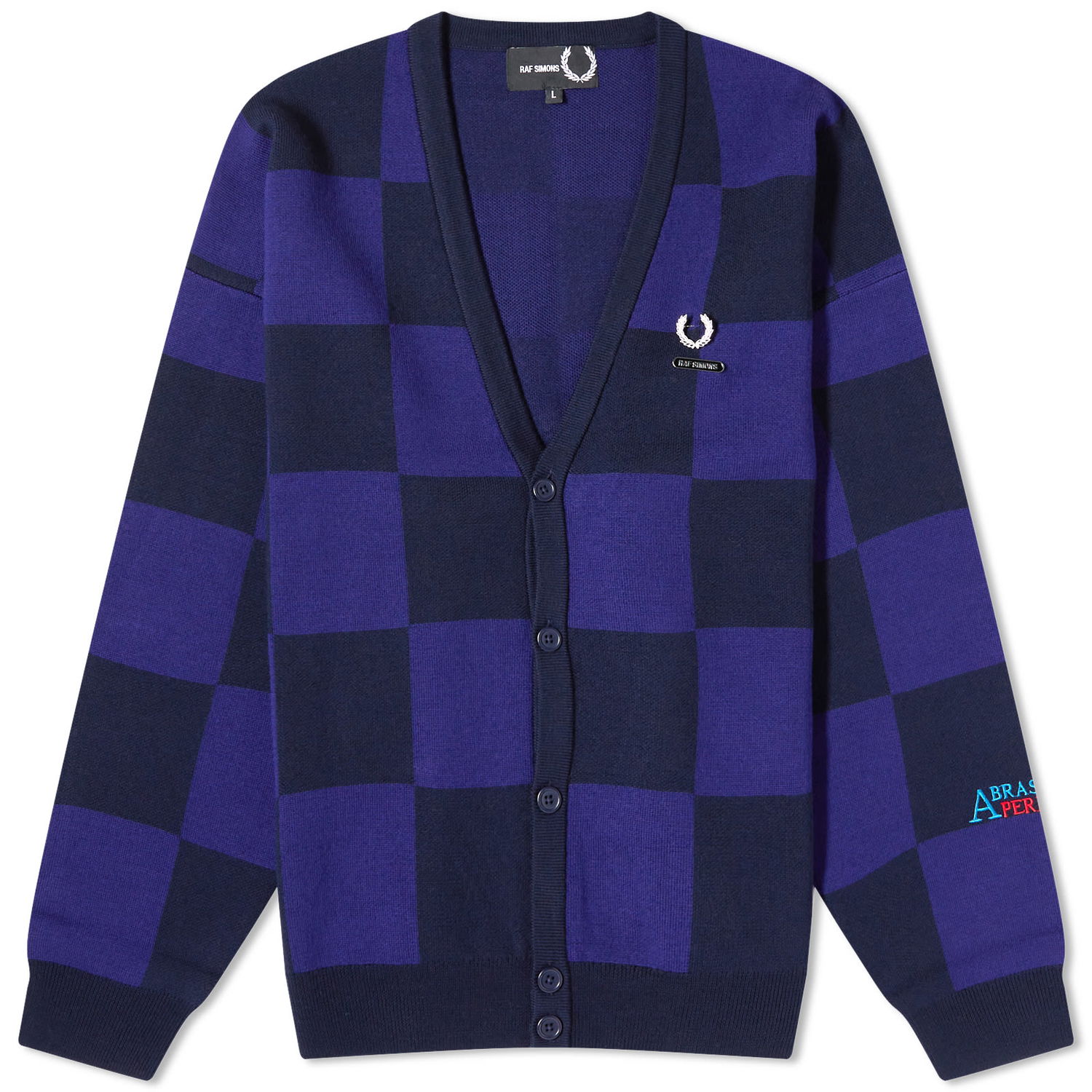 Sveter Fred Perry Raf Simons x Checkerboard Cardigan Navy | SK6517-608, 0