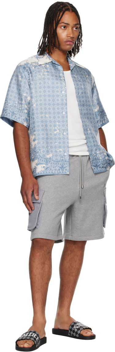 Košeľa AMIRI Bleach Bandana Bowling Shirt Modrá | AMSTCA1159, 3