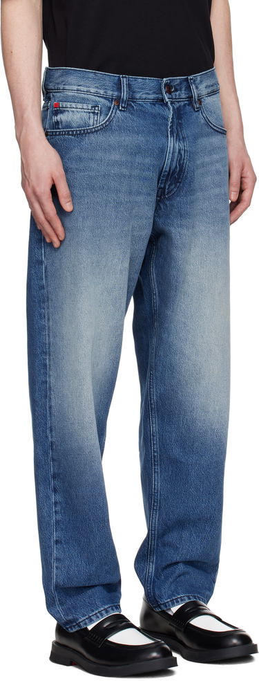 Džínsy BOSS Hugo Relaxed Tapered-Fit Jeans Modrá | 50537707, 1