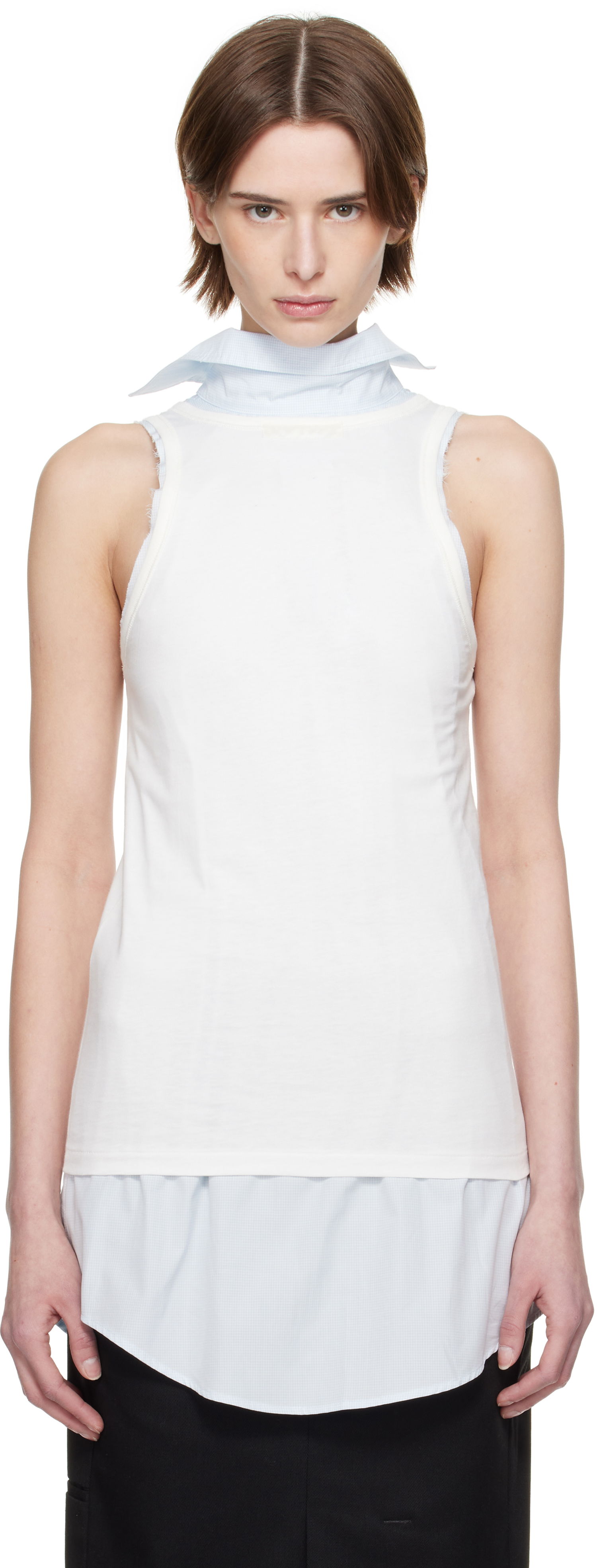 Tielko Maison Margiela Maison Margiela Back To Front Check Sleeveless Top Biela | S51NL0046 MTJ027, 0