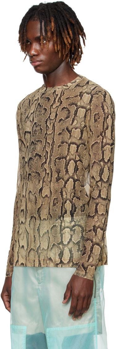 Sveter Dries Van Noten Dries Van Noten Snakeskin Print T-Shirt Hnedá | 251-021131-1620, 3