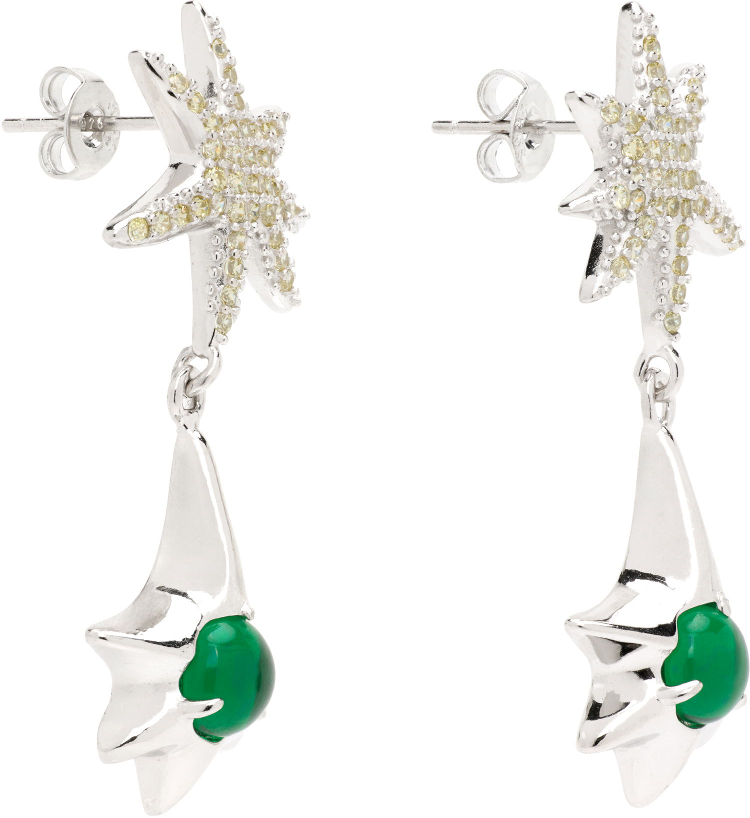 Náušnice Collina Strada Collina Strada Star Drop Chrysoprase Earrings Zelené | XX1095, 1