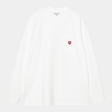 Tričko Carhartt WIP Long Sleeve Pocket Heart T-Shirt Biela | I035300_24, 0