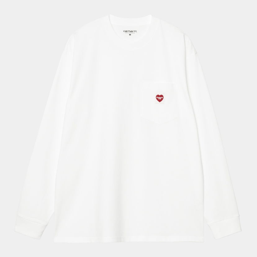 Tričko Carhartt WIP Long Sleeve Pocket Heart T-Shirt Biela | I035300_24