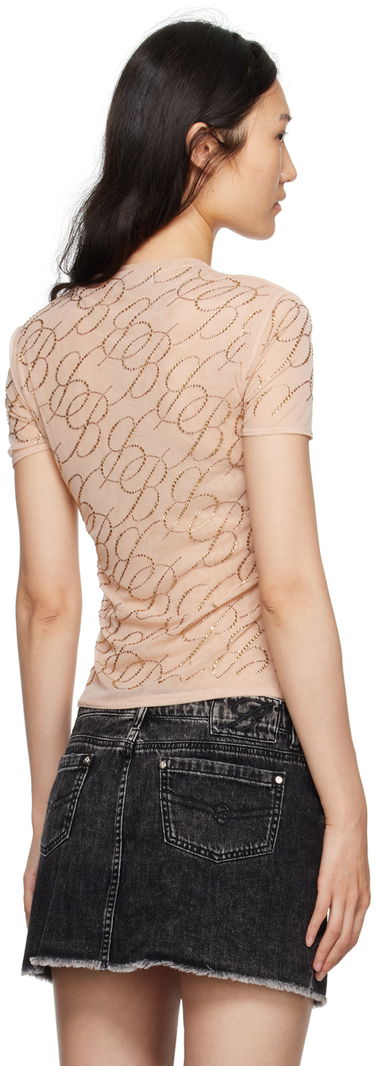Tričko Blumarine Blumarine Crystal-Cut T-Shirt Béžová | A344C047A, 2