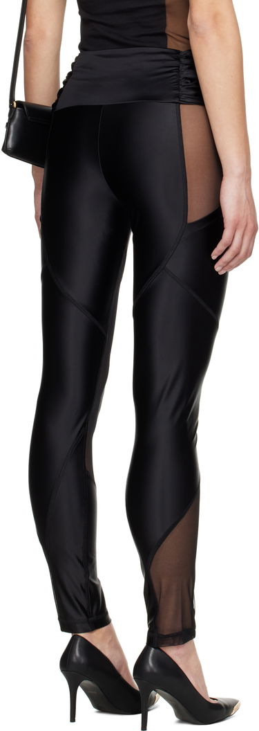 Legíny Versace Versace Jeans Couture V-Emblem Sheer Panel Leggings Čierna | E78HAC103_EJ0223, 2