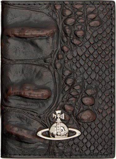 Peňaženka Vivienne Westwood Embossed Crocodile-Effect Vertical Card Holder with Orb Logo Hnedá | 5115002WW-L00BO-, 0
