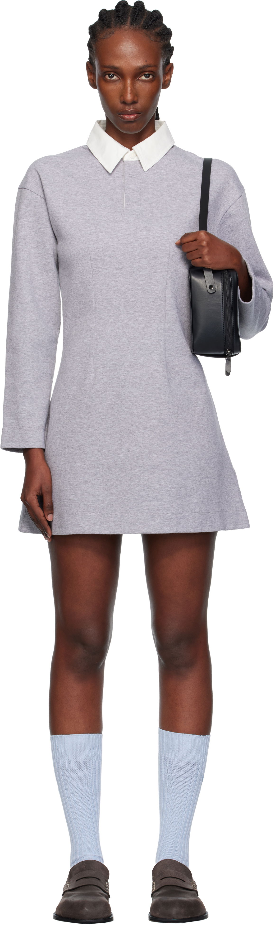 Šaty JW Anderson JW Anderson Long Sleeve Polo Midi Dress Šedá | JD0047-PG1845, 0
