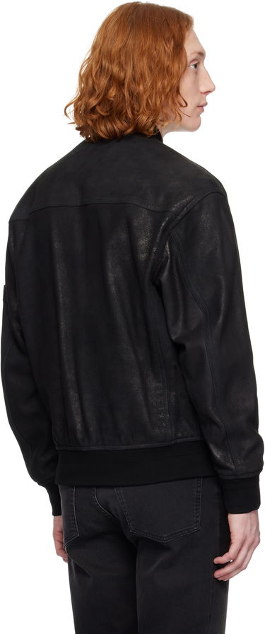 Bomber bunda BOSS BOSS Treated Suede Bomber Jacket Čierna | 50529780, 2