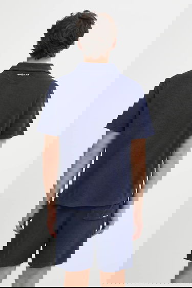 Polo tričko Sporty & Rich Eden Script Terry Polo Shirt Navy | TO03260673BL106, 2