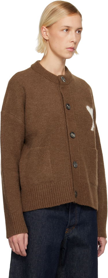 Sveter AMI Alpaca Ami de Coeur Cardigan Hnedá | H25UKC366.KN0135, 1