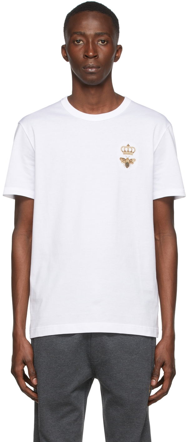 Tričko Dolce & Gabbana White Embroidery T-Shirt Biela | G8JX7Z G7WUQ, 0