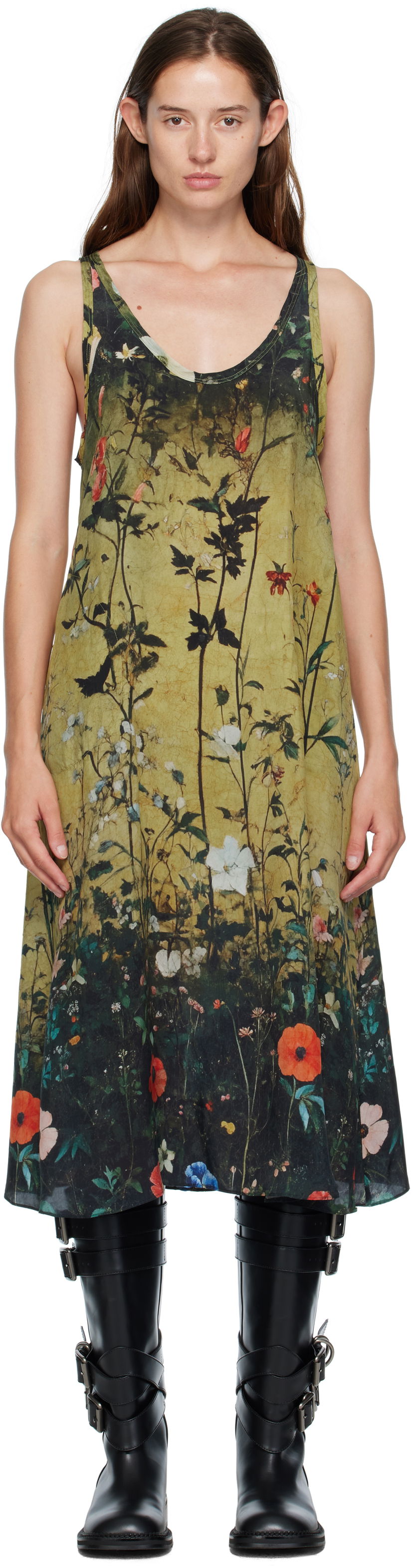 Šaty R13 R13 Floral Print Tank Midi Dress Rôznofarebný | R13WR296-R587A