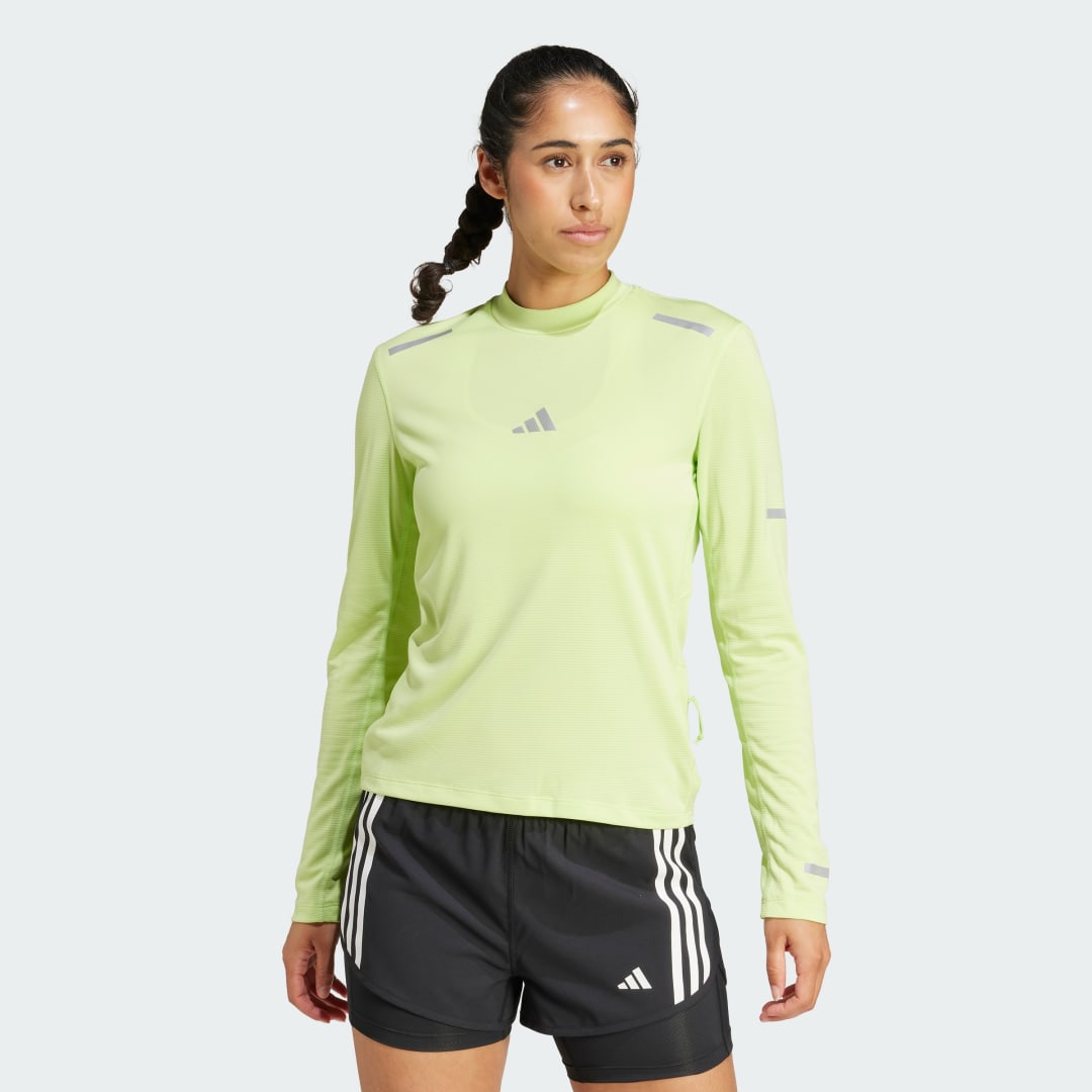 Tričko adidas Performance Ultimate Running Reflective Long Sleeve T-Shirt Zelené | JP3819, 0