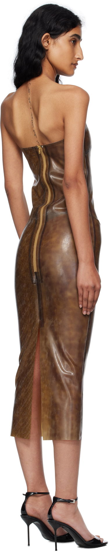 Šaty Miaou Miaou Lila Latex Midi Dress Hnedá | 5025LTXLEO, 2