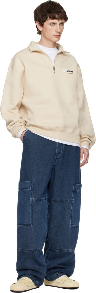 Mikina Jacquemus The Gros Grain Zipped-Rollneck Sweatshirt Béžová | 25ESSM00313AJ00174, 3