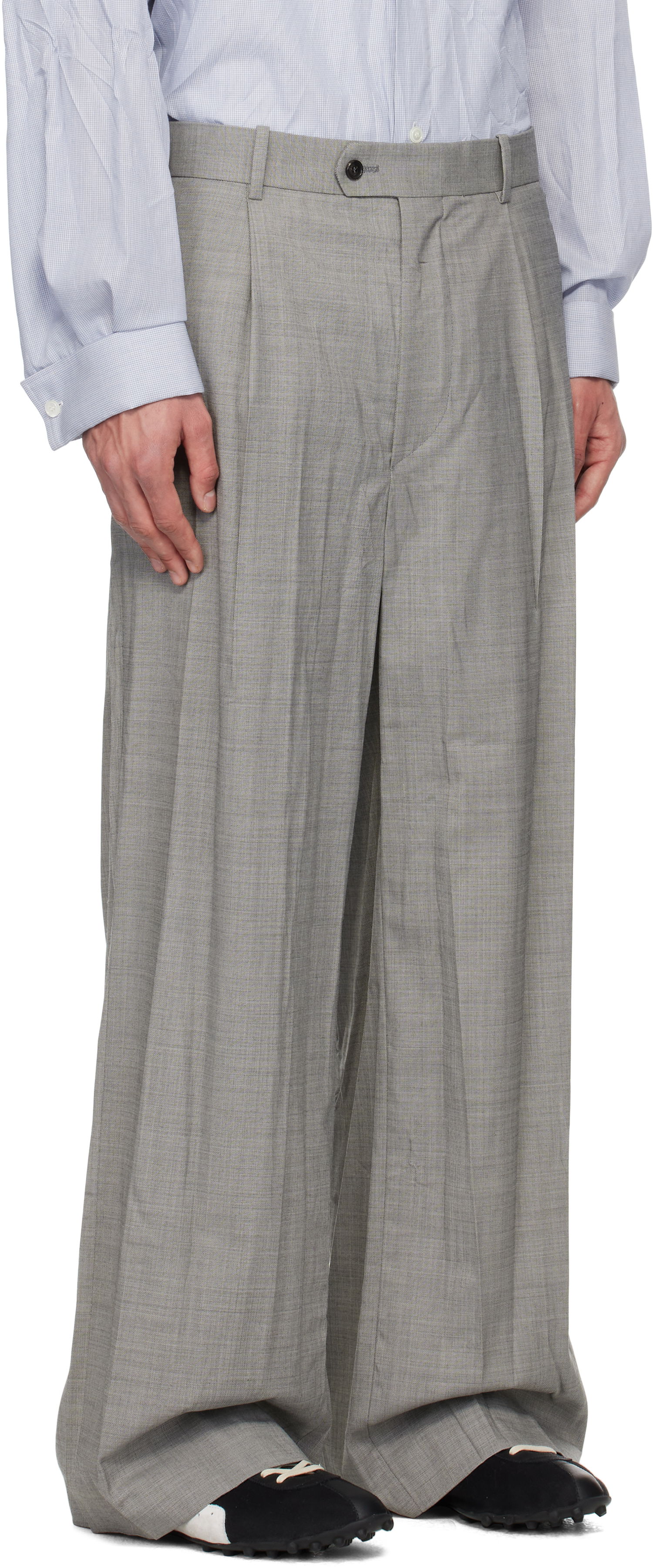 Nohavice HED MAYNER Hed Mayner Crinkled Trousers Šedá | HMMA30031A-HA150, 1
