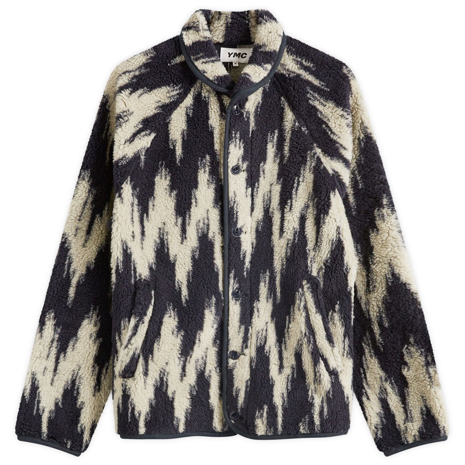 Sveter YMC Beach Print Fleece Jacket Čierna | P5WMG-40, 0