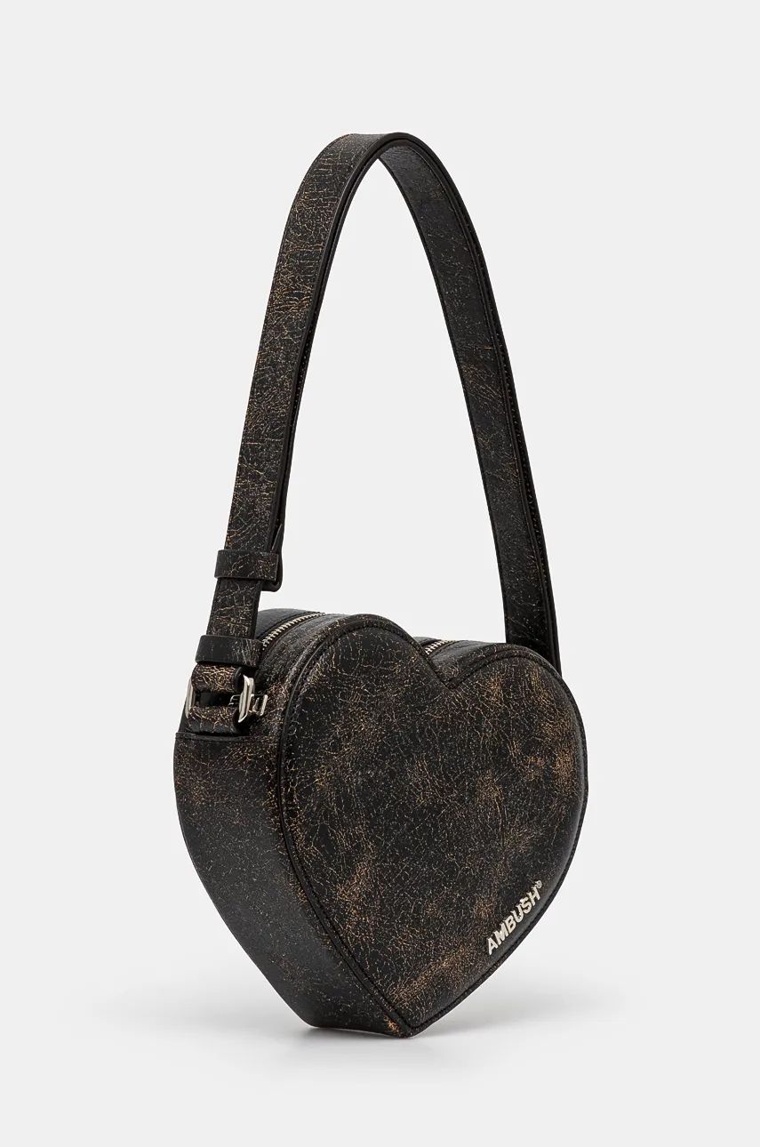 Taška cez rameno Ambush Crackle Heart Shoulder Bag Čierna | BWNN006F24LEA0011000, 1
