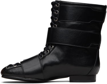 Tenisky a topánky GANNI Buckled Eyelets Lace-Up Boots Čierna | S3114, 2