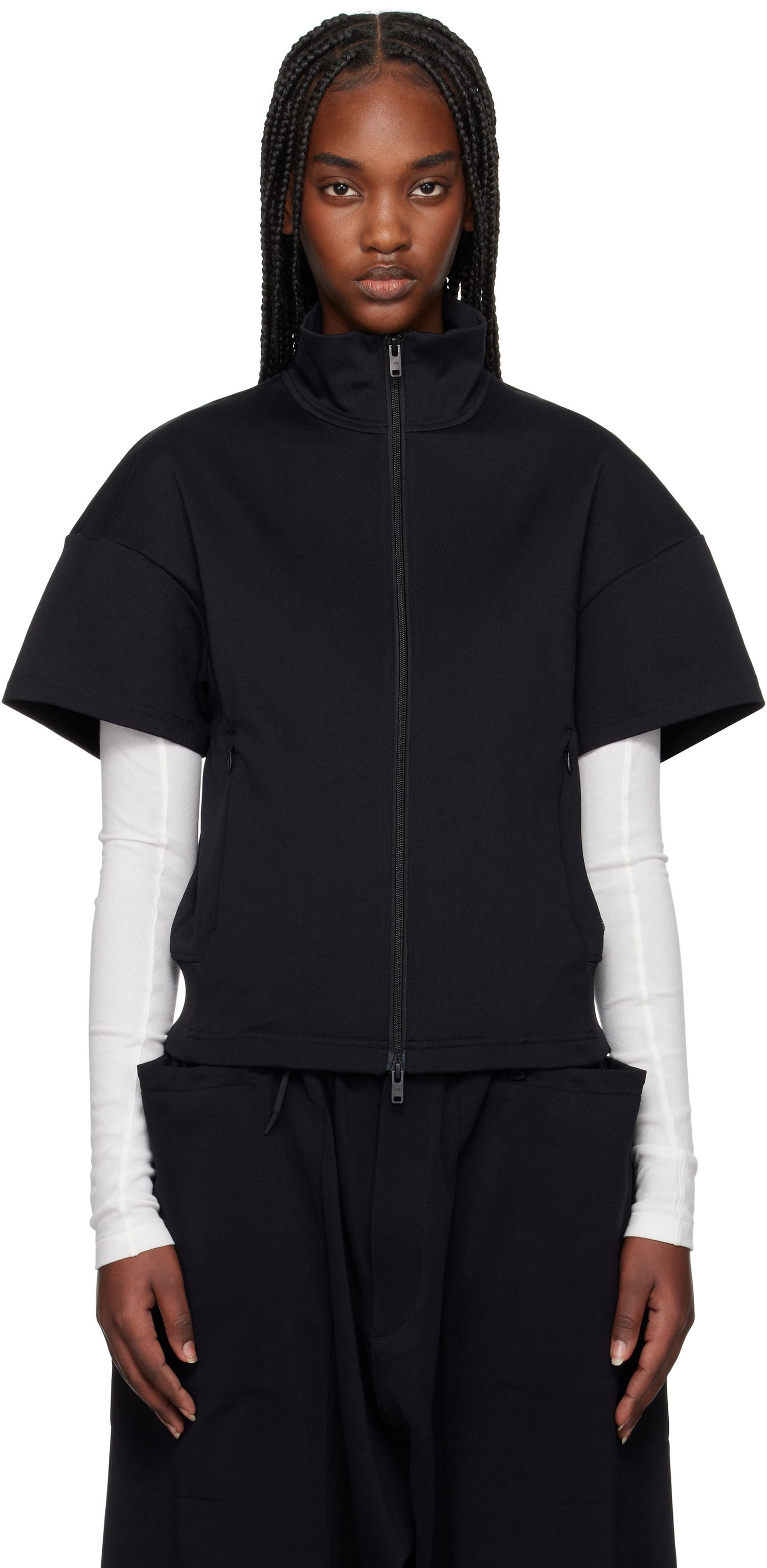 Vesta Y-3 Y-3 3S Short Sleeve Zip-Up Shirt Čierna | JN4984, 0