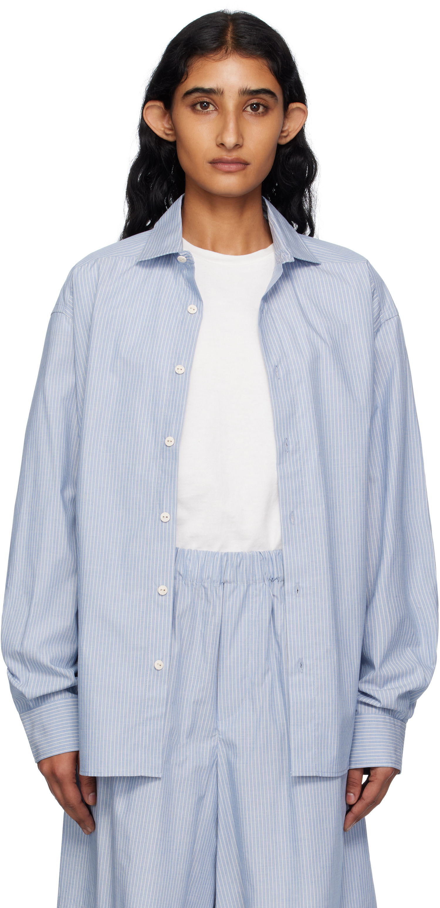 Košeľa Baserange Baserange Claude Striped Shirt Modrá | TSCL-PO-AU25, 0