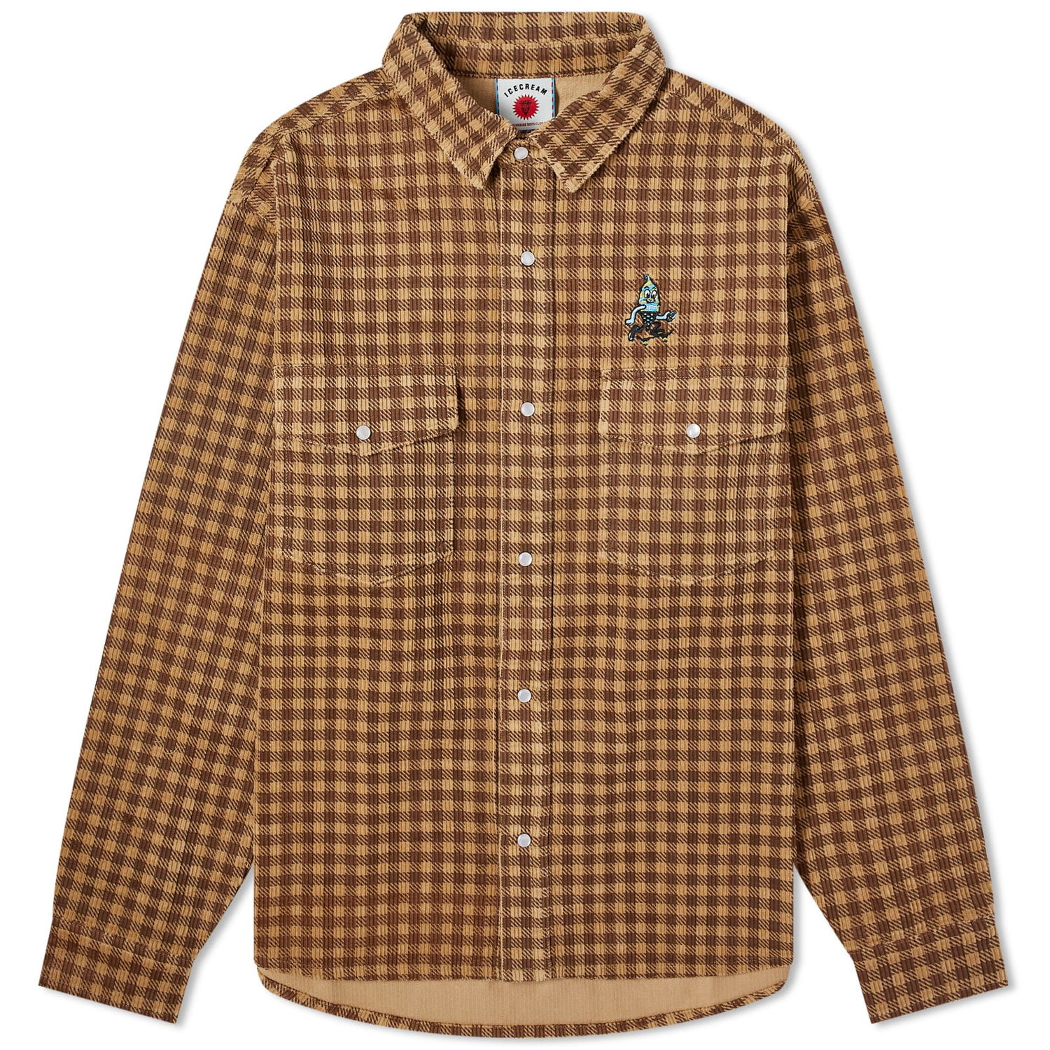 Košeľa BBC IceCream Corduroy Check Shirt Hnedá | IC24119-BRC, 1