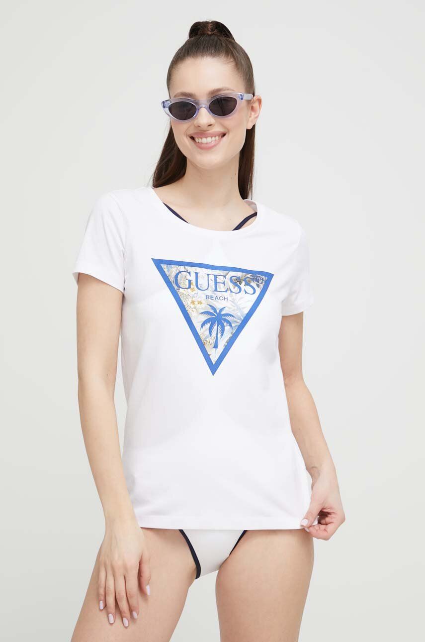 Tričko GUESS Cotton Tee Biela | E3GI00.JA914, 0