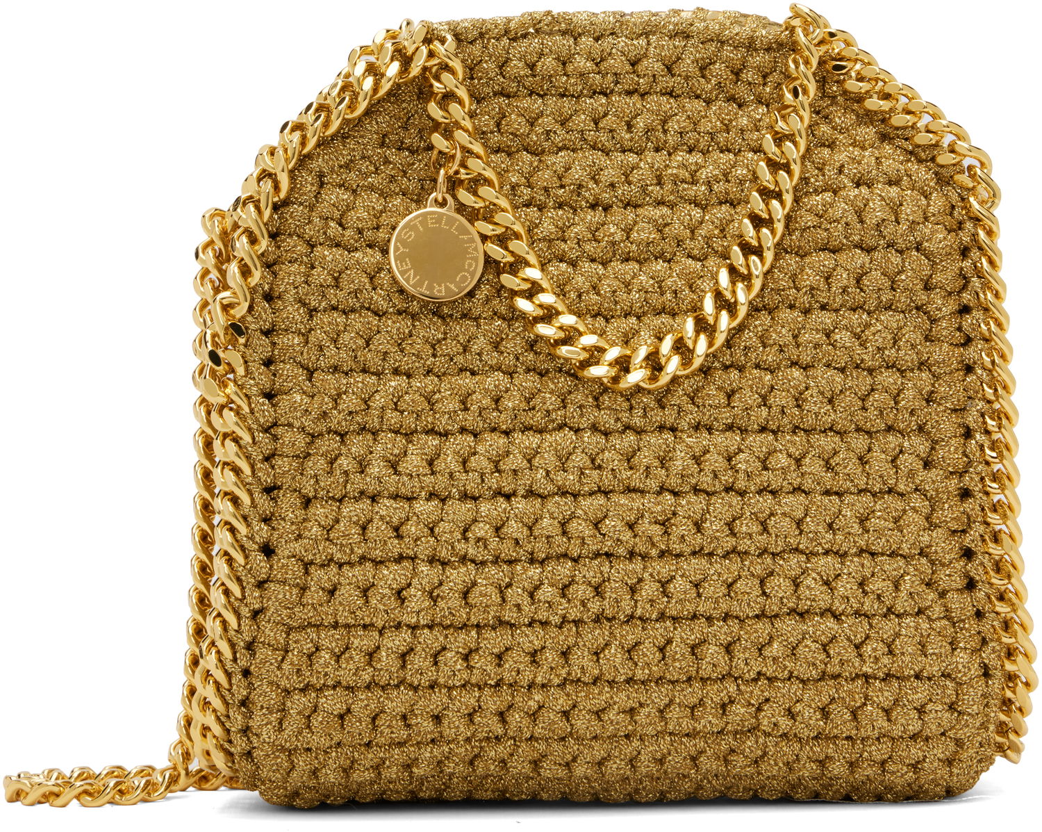 Tote bag Stella McCartney Stella McCartney Tiny Falabella Lurex Crochet Tote Bag Metalická | 391698WP0603, 0