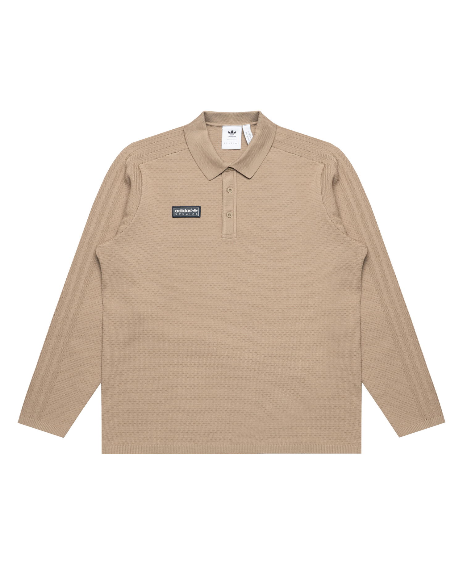 Polo tričko adidas Originals Originals SPZL Ravensworth Long-sleeve Textured Knit Polo Shirt Béžová | KA3906, 0