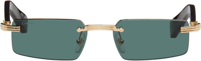Slnečné okuliare Cartier Rimless Rectangular Sunglasses with Banded Hardware Metalická | CT0537S-002