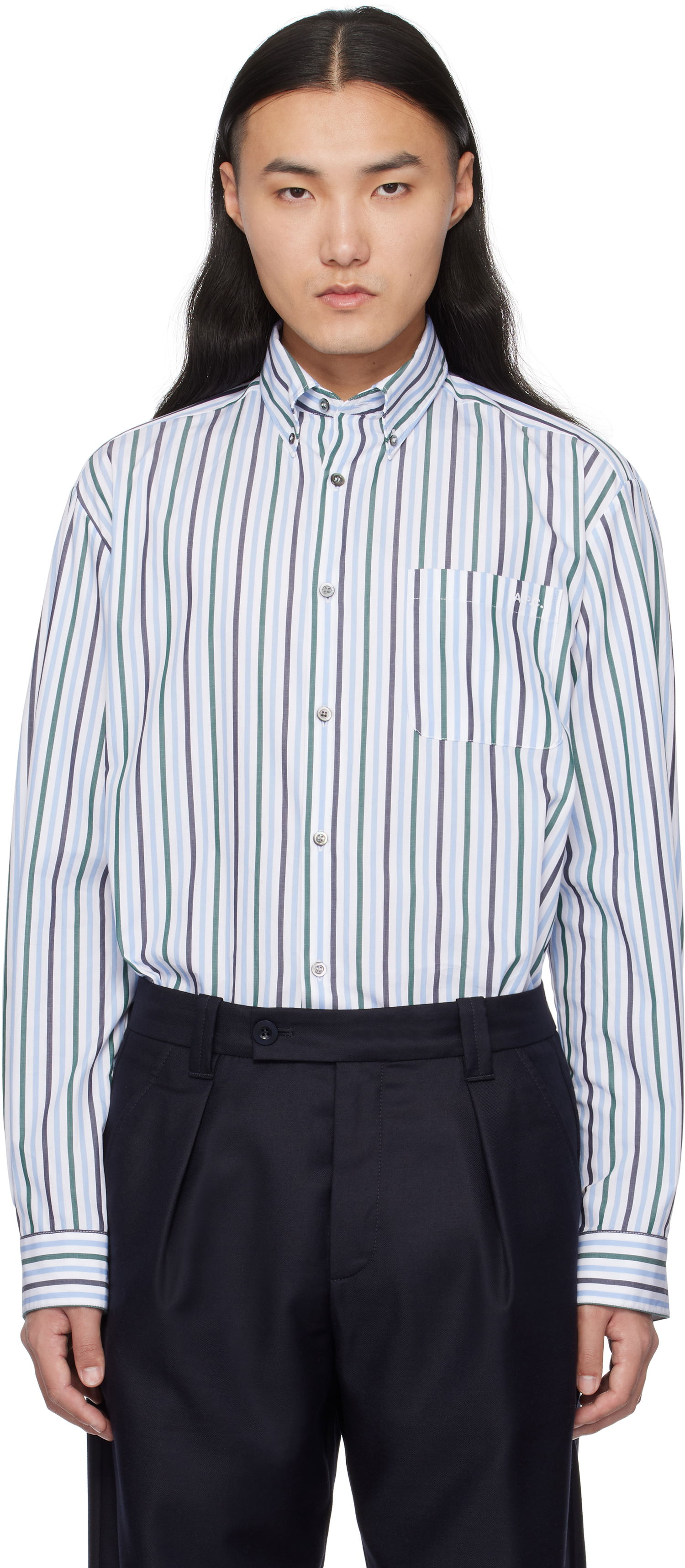 Košeľa A.P.C. Striped Logo Shirt Biela | COHEI-H12599, 0